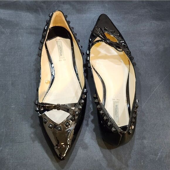 UTERQUE STUDDED TRIM POINTED TOE  SLIP-ON FLAT - Picture 5 of 14